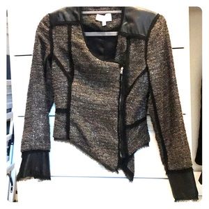 Joy Cicoci Abby Blazer Tweed and leather